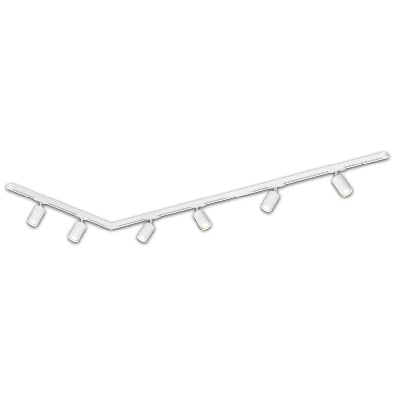 Briloner - Rail Rail System, Complete Set, 6X GU10 Adjustable spotlights, L-Shape, Ceiling Light Rail System, Spotlight Rail, Ceiling Light, Spotlight, 2.25 m, White