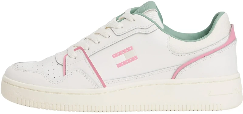 Tommy Jeans Women's Tjw Retro Basket Sneaker En0En02839 Low Top, White (Ecru/Mystic Pink), 6 UK