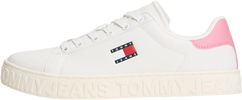 Tommy Jeans Womens Tjw Logo Outsole Sneaker Ess En0en02703 Low Top, Pink Ecru Mystic Pink, 2.5 UK