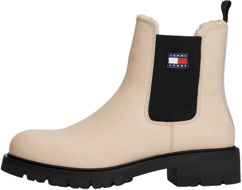 Tommy Jeans Womens Tjw Chelsea Wl En0en02826 Low Boots, Beige White Clay, 7 UK