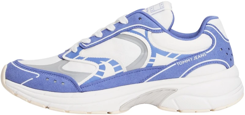 Tommy Jeans Women’s Archive ‘25 Chunky Runner Trainers, Multicolor (Ecru/Soft Sapphire), 7