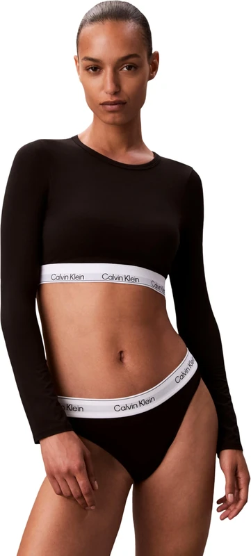 Calvin Klein Women’s Lightly Lined Crop Top Bralette, Black (Black), L