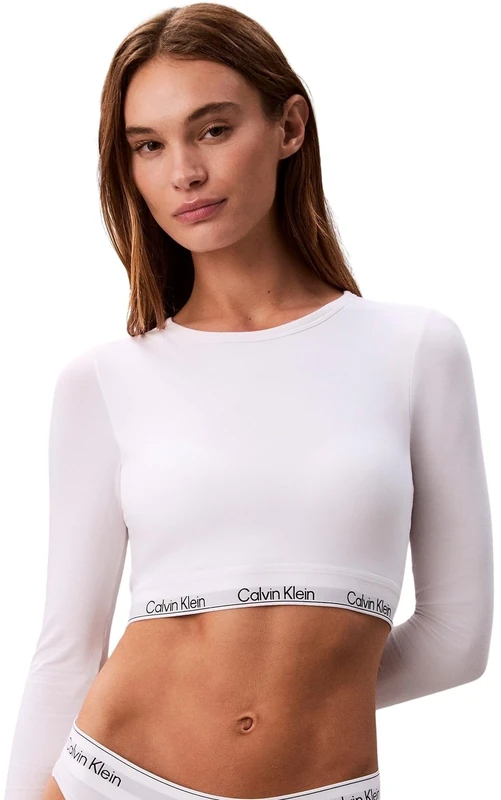 Calvin Klein Women’s Lightly Lined Crop Top Bralette, White (White), L