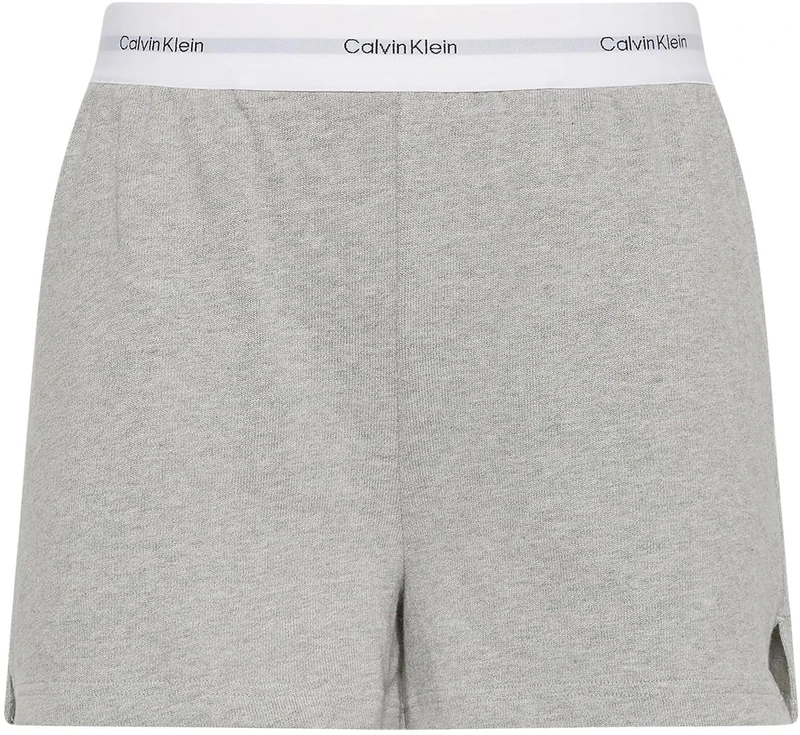 Calvin Klein Women’s Jersey Shorts with Logo Waistband, Grey (Grey Heather), S