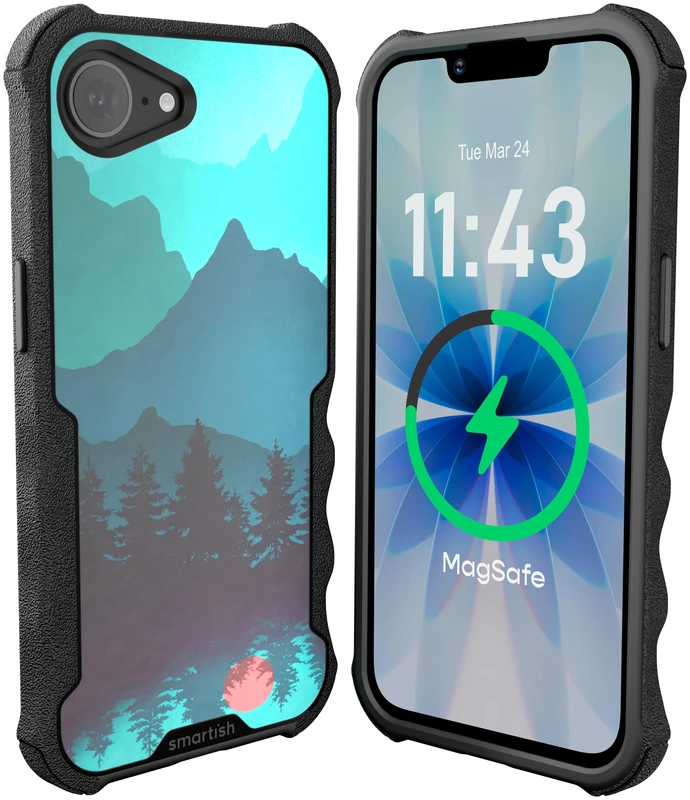 Smartish® iPhone 16e Protective MagSafe Case - Gripzilla [Rugged + Tough] Magnetic Heavy Duty Grip Armored Slim Cover w/Drop Tested Protection for Apple iPhone 16e 2025 - Moving Mountains