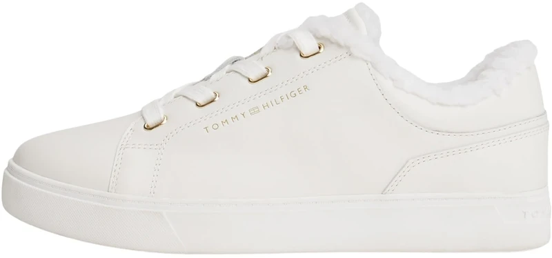 Tommy Hilfiger Women's Casual Cupsole Trainers with Teddy Lining, White (Ecru), 6