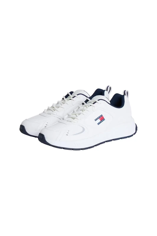 Tommy Jeans Men's TJM Runner Leather Em0Em01621 Low Top, White (Ecru), 6.5 UK