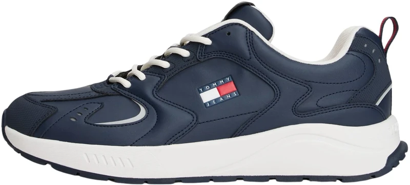 Tommy Jeans Men’s Runner Trainers with Logo, Blue (Dark Night Navy), 8