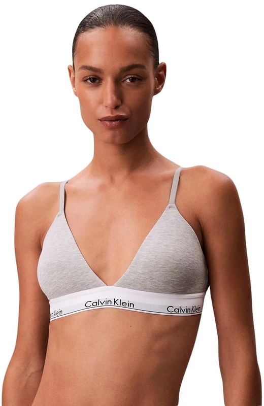 Calvin Klein Women's Lightly Lined Triangle LV00QF8498 Triangle, Grey (Grey Heather), XL