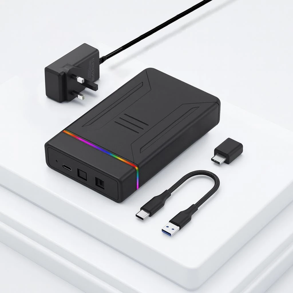 ezekers 12TB External Hard Drive HDD USB C & USB 3.0 for PC, Mac, Playstation, Samsung and iPhone 15/16 series, TV, Xbox, and Wii U - Dual Connector - Ultra Fast