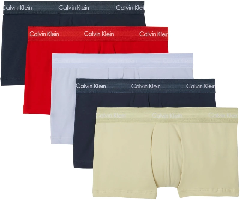 Calvin Klein Men's Low Rise Trunk 5pk 000NB2734A Trunk, Multi (INK/MINT CRUSH/ADRENALINE RUSH/INK/), L