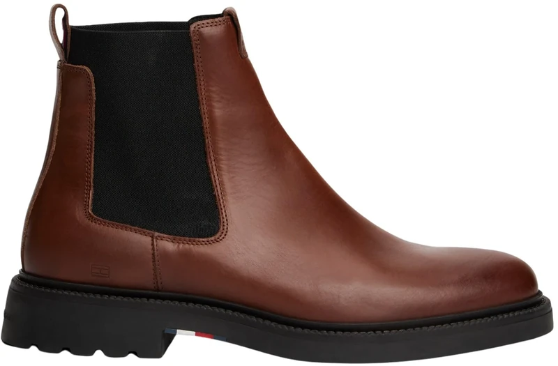 Tommy Hilfiger Men’s Comfort Leather Chelsea Boots, Brown (Winter Cognac), 6.5