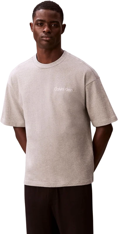 Calvin Klein Men's S/S CREW NECK LV00NM2929 Sleep Top, Grey (B10 Grey Heather), S