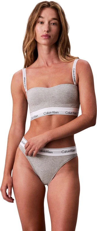 Calvin Klein Women’s Lightly Lined Bandeau Bralette, Grey (Grey Heather), M - Image 1