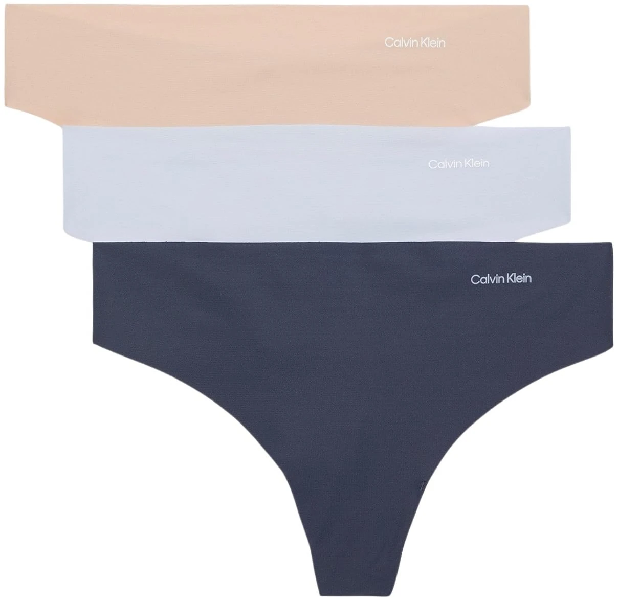Calvin Klein Women's 3 Pack Thongs Underwear, Multicolor (Casual Blue/Speakeasy/Cedar), M