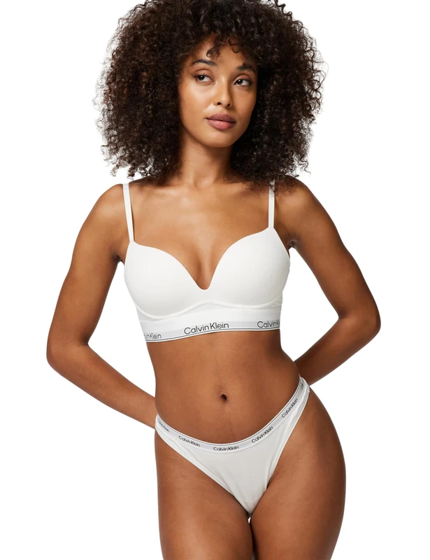 Calvin Klein Women’s Push Up Plunge Padded Bra, White (White), 34B