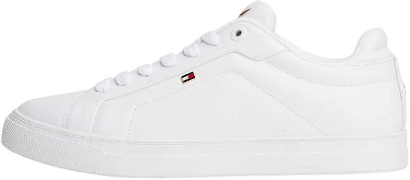 Tommy Hilfiger Women's Icon Court Leather Cupsole Trainers, White (White), 2.5