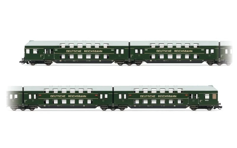 Arnold TT HN9523 DR, 4-unit double decker with control cabin, green/grey roof, ep. III Passenger Coaches