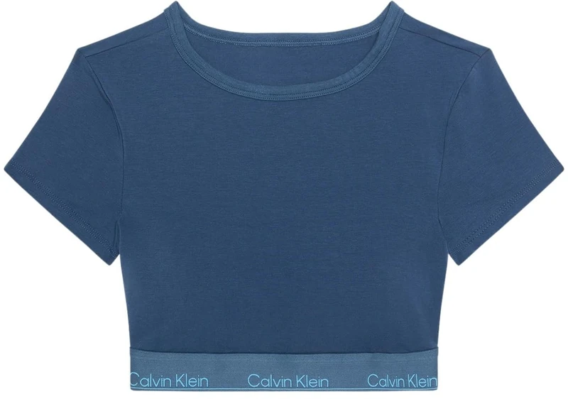 Calvin Klein Women's T-Shirt Bralette LV00QF8495 Bralette, Blue (Dark Denim), XXS