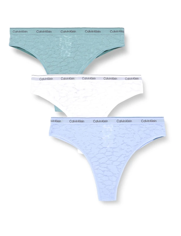 Calvin Klein Women's BRAZILIAN 3 PK 000QD5225E Brazilian, Blue (SLATE TURQUOISE/FROZEN FJORD/WHITE), XL