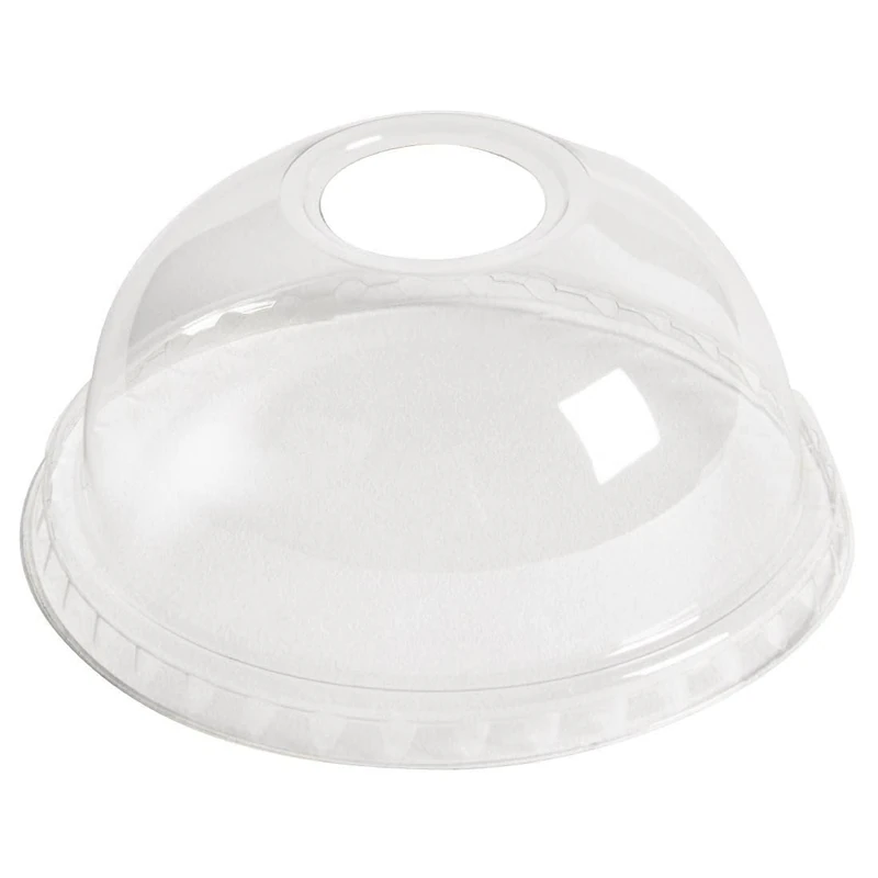 Nisbets Clear PET Dome Lid with Hole 95mm - Durable, Shatterproof, High Quality, Restaurant Café Bistro Cold Drinks Takeaway Cup Covers - Pack of 800