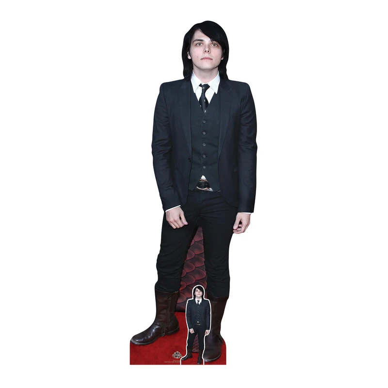 Star Cutouts CS1172 Gerard Way – 176cm Lifesize Cardboard Cutout with Mini | Perfect for Music Fans, Birthdays, Parties & VIP Events