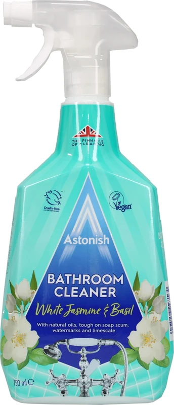 Astonish White Jasmine & Basil Bathroom Cleaner Spray, 750ml, Cruelty-free, Vegan