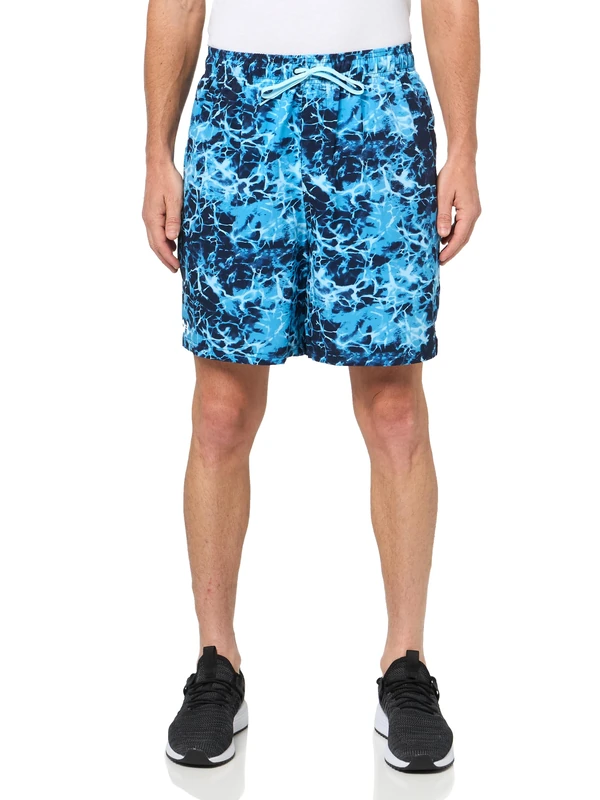 Under Armour Men's Compression Lined Volley, Swim Trunks, Shorts with Drawstring Closure & Elastic Waistband, Ether Blue, Large