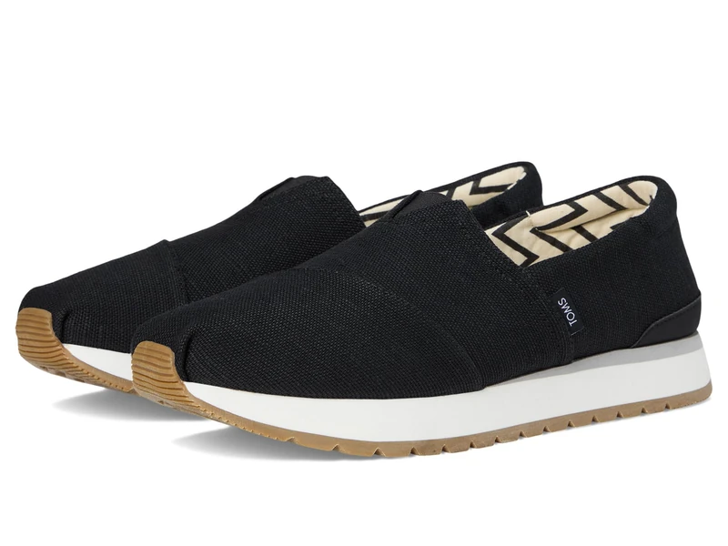 TOMS Men's Resident Plus Sneaker, Black Heritage Canvas, 7.5 UK