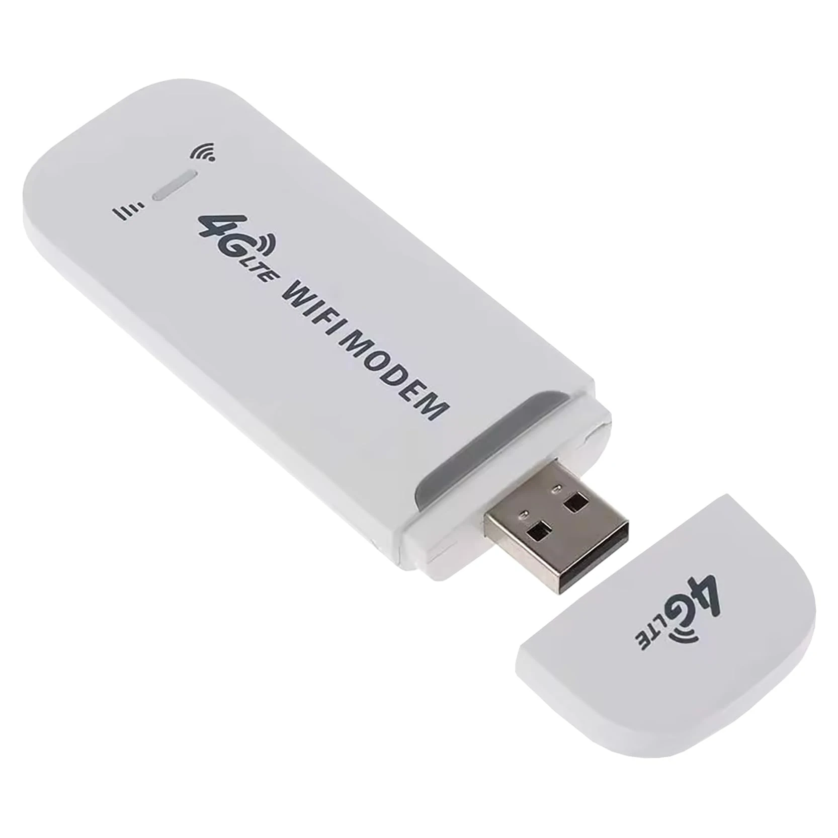 4G LTE USB WiFi Wireless Modem Dongle, Unlocked Dongle with SIM Card Slot 150Mbps Support 10 Users, Portable WiFi Modem Mobile Hotspot, for PC Desktop Laptop Phone (White)
