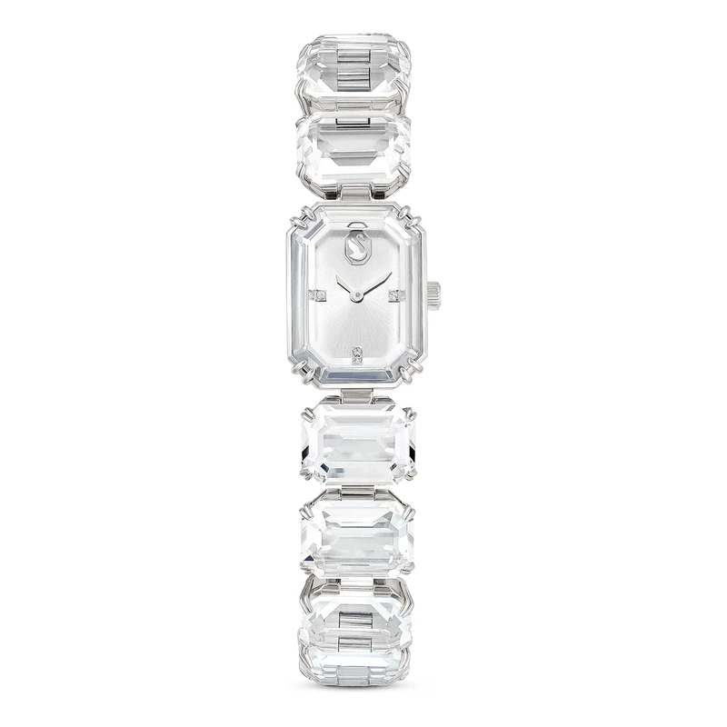 Swarovski Bracelet Watch, Water-Resistant Wristwatch in a Stainless Steel Finish with Clear Octagon-Cut Crystal Bracelet Strap, Inspired by The Millenia Collection
