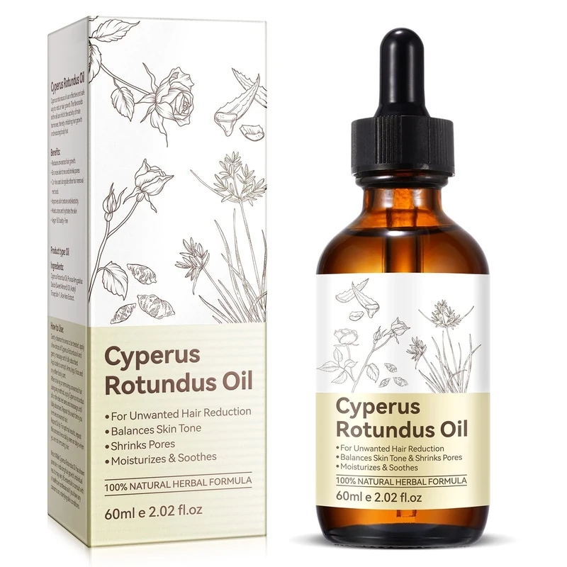 Premium Cyperus Rotundus Oil - Natural & Effective Hair Removal Solution | 100% Pure Cyperus Rotundus Essential Oil for Smooth Skin | Anti-Hair Growth, Nourishing Treatment for Sensitive Skin 60ML