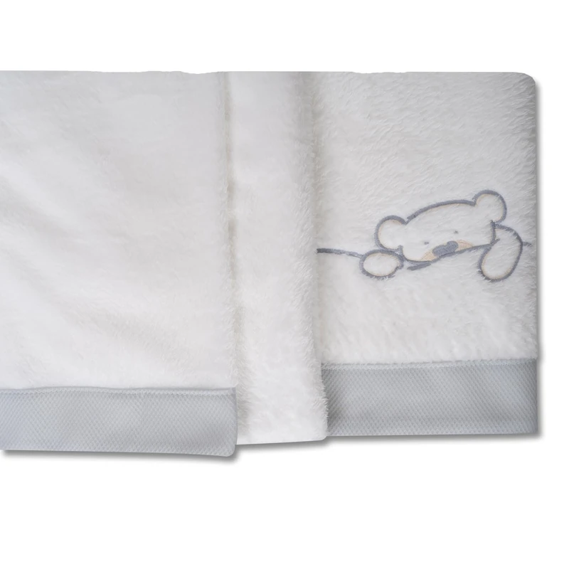 Babyline 100% Coralina Bedding Set for Cots/Beds 80 x 130 cm, Warm, Hypersoft, Hypoallergenic, Includes Fitted Sheet, Top Sheet and Pillow Case (Sweet Bear)