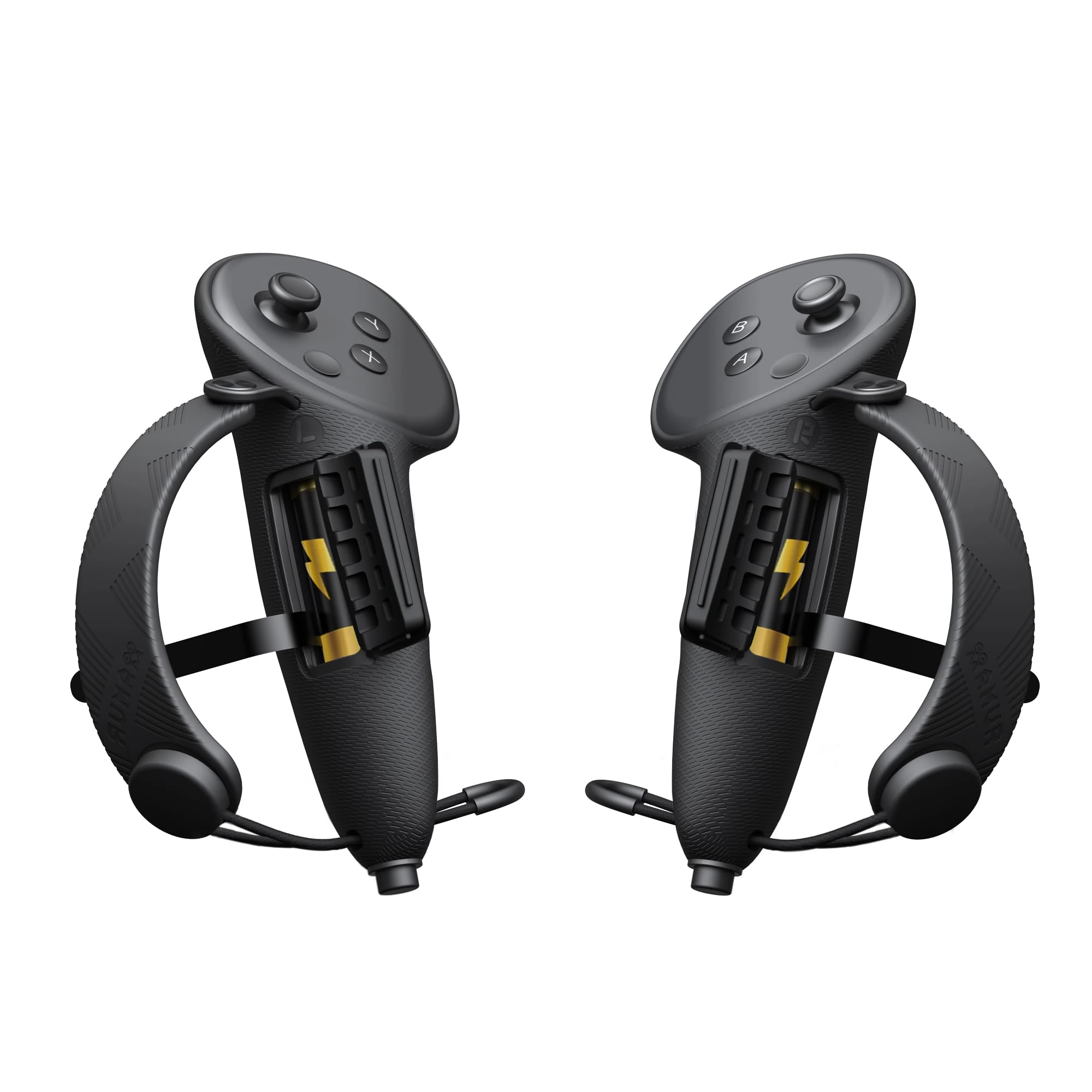 AMVR Extended Controller Grips Cover Compatible with Meta/Oculus Quest 3S/Quest 3 Accessories, with Battery Opening Cover and Knuckle Straps Protector, Suitable for Large Hands