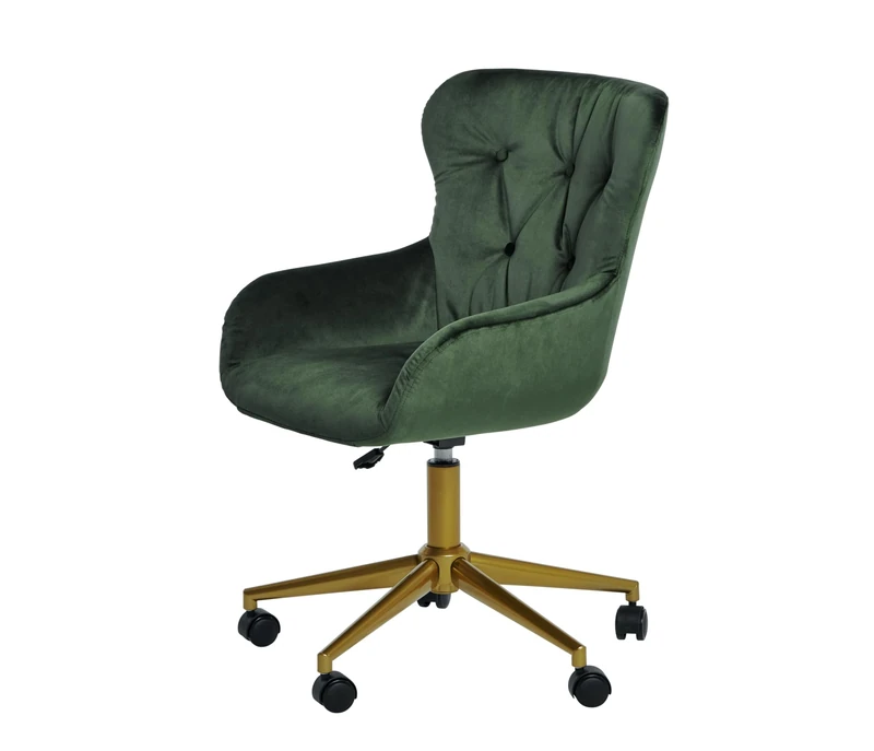 Jahnke Club Worx Office Chair Velvet Bottle Green/Gold - Image 1
