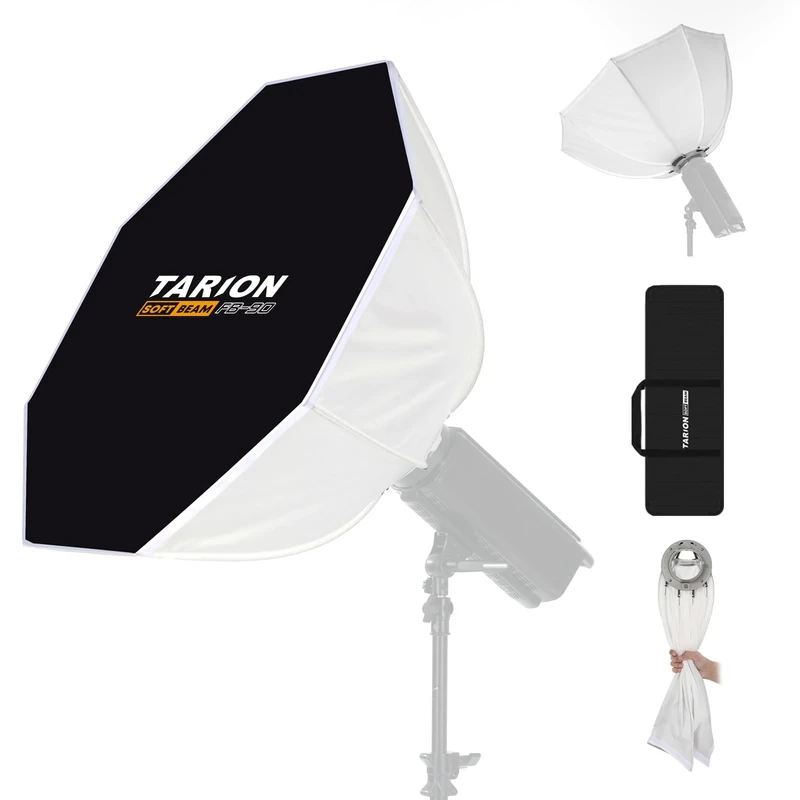 TARION Quick Release Softbox Octabox - 90cm Foldable Bowens Mount Soft Box with Reflect-Diffuse Swap Design One-Step Setup Octa Light Diffuser for Portraits Product Photography FB-90 SOFTBEAM