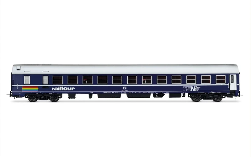 Rivarossi HR4399 FS, sleeping coach MU '73 in TEN livery, aluminium roof, rounded FS logo + Railtour logo, ep. IV Passenger Coaches