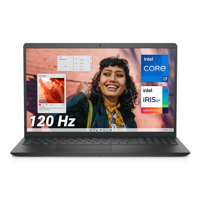 Dell Inspiron 15 (3530) Laptop – 15.6" FHD 120Hz Anti-Glare, Intel Core i7-1355U, 16GB RAM, 512GB SSD, Intel Iris Xe Graphics, Windows 11 Home, UK Keyboard Qwerty, Wi-Fi 6, HDMI – Carbon Black