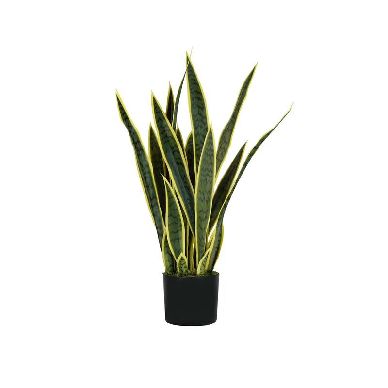 Wintem Artificial Sansevieria Plant with 21 Polyethylene Leaves, 75 cm High with Pot Ø15 x 12.3 cm – Fake Plant Ideal for Indoor Use, Home Decoration