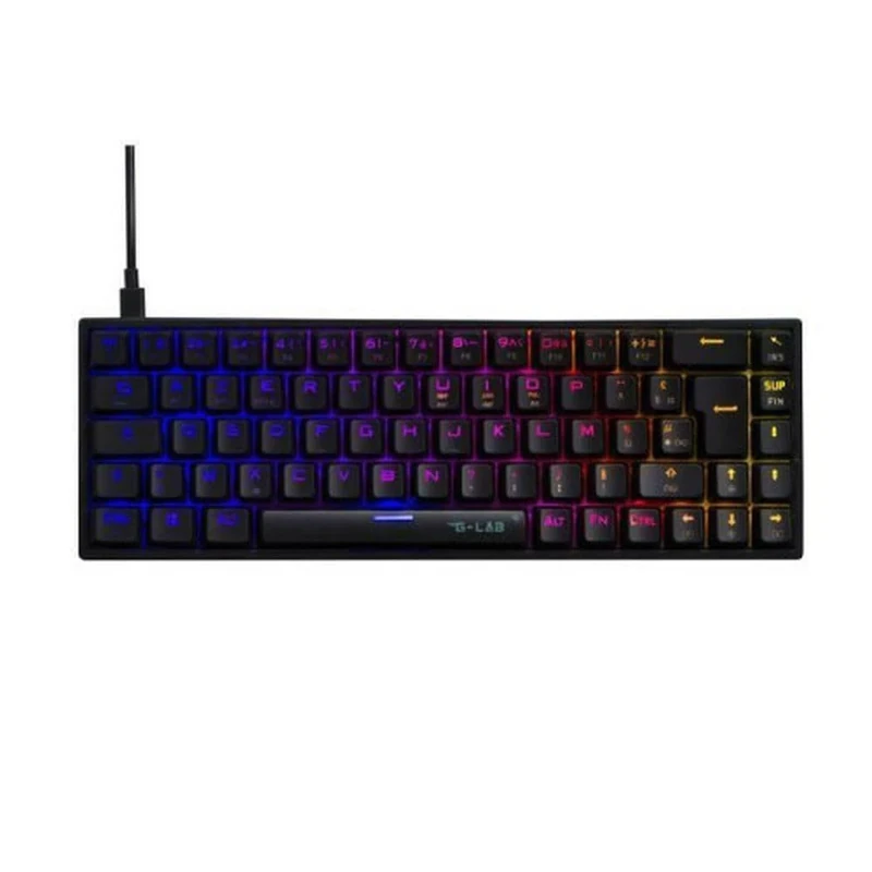 The G-Lab - Keyz Titanium WL - 65% QWERTY Wireless Mechanical Keyboard with Ñ - Red Switch Wireless Gaming Keyboard, RGB 100% Customizable, Programmable Macros - PC, PS4, PS5, Xbox - White