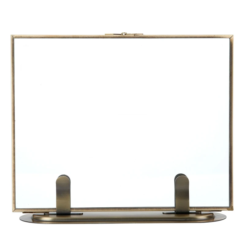 Goutangen 8x10 Picture Frames Gold Brass Floating Frame Vintage Double Glass Pressed Flower with Metal Stand, Tabletop Shelf Photo Frame Decor for Wedding Graduation Home Office
