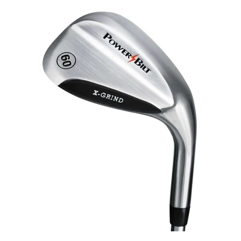 Powerbilt X-Grind Wedge 60° (MRH) - Stainless Steel Golf Wedge with Unique Sole Grind & Satin Finish for Versatile Play, Silver
