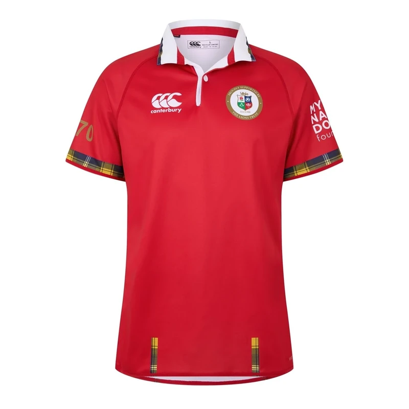 Canterbury Men's British & Irish Lions My Name's Doddie Foundation Kaha Rugby Jersey, Flag Red/Tartan, 6XL - Image 1