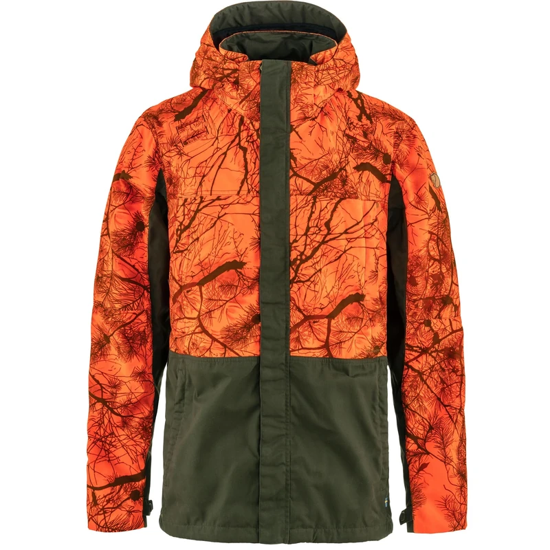 FJALLRAVEN 12500149-662-261 Drev Hybrid Jacket M Jacket Men's Deep Forest-Orange Multi Camo Size XXL