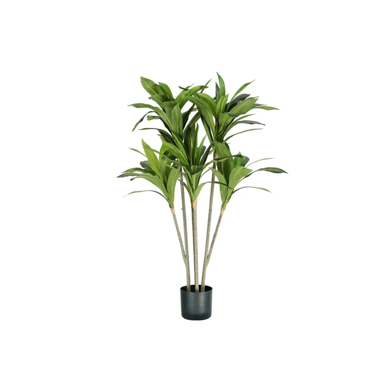 Wintem Artificial Dracaena Plant 130 cm High with 88 Leaves Plant with Natural Moss for Indoor Decorations, Made of Polyethylene, Perfect for Home and Office Decoration