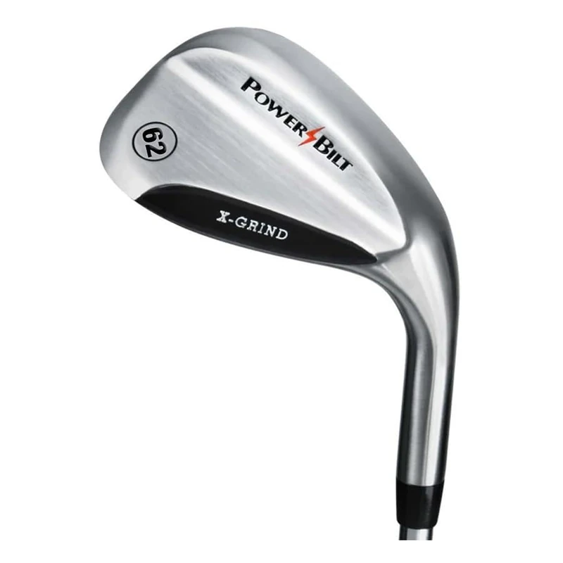 Powerbilt X-Grind Wedge 62° (MRH) - Stainless Steel Golf Wedge with Unique Sole Grind & Satin Finish for Versatile Play