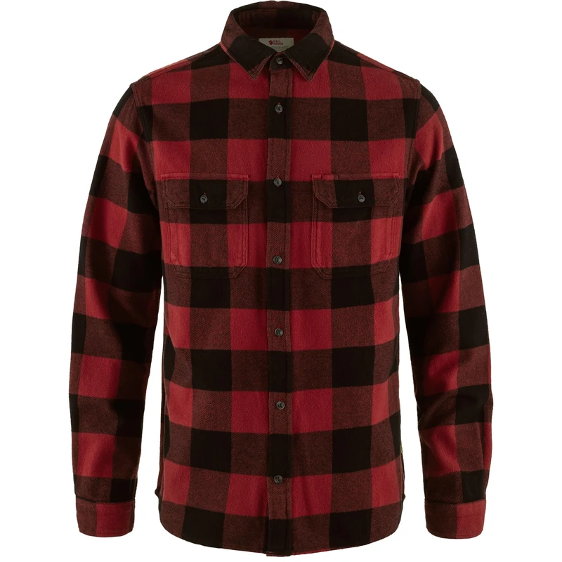 FJALLRAVEN Men's Övik Heavy Flannel Shirt M T, Red-Black, XXL