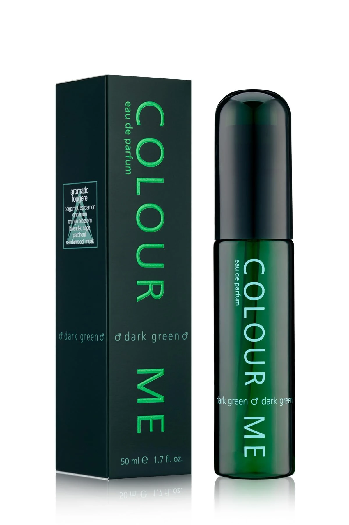 COLOUR ME Dark Green Perfume for Men. 50ml Eau de Parfum, Long-Lasting Luxury Fragrance - Mens Aftershave by Milton-Lloyd