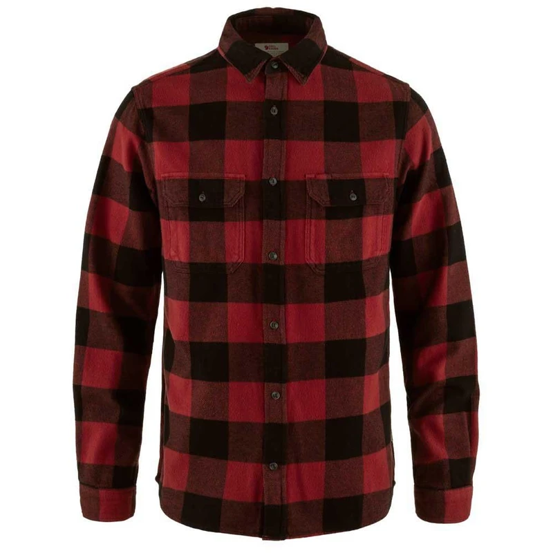 FJALLRAVEN 82978-320-550 Övik Heavy Flannel Shirt M T-Shirt Men's Red-Black Size M