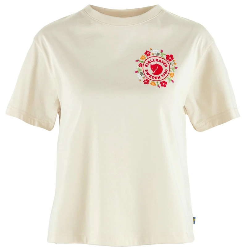 FJALLRAVEN Women's Fjällblomster Logo T-Shirt W, Chalk White, L